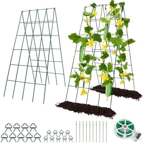 RIFNY Cucumber Trellis for Raised Bed, Garden Trellis 16.5 x 40 Inch, Green by RIFNY