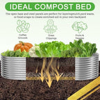 Raised Garden Bed Outdoor 4 Pack, Tall Galvanized Steel Raised Beds for Gardening, Above Ground Garden Bed Corrugated Metal for Vegetables and Flowers-8x4FTx15inch - Image 5