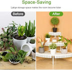 aboxoo 3-Tier Metal Plant Stand, Stair-Step Corner Shelf for Indoor/Outdoor - Image 3