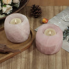 SUNYIK Natural Rose Quartz Tea Light Candle - Image 3