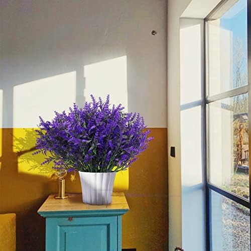 RECUTMS Artificial Fake Outdoor Plants Flowers for Spring Decoration Purple - Image 4