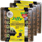 Jiffy Seed Starting Tray Kit - 36 Cell, Bonus 3 Pack, Seeding Starter Kit - 11 x 11 x 4.25 in by Jiffy