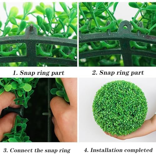 Artificial Plant Topiary Ball 22in, Faux Boxwood Decorative Balls, Decorative Faux Greenery Fake Plants, Garden Spheres Large Outdoor, Artificial Topiary Plant Grass Ball - Image 7