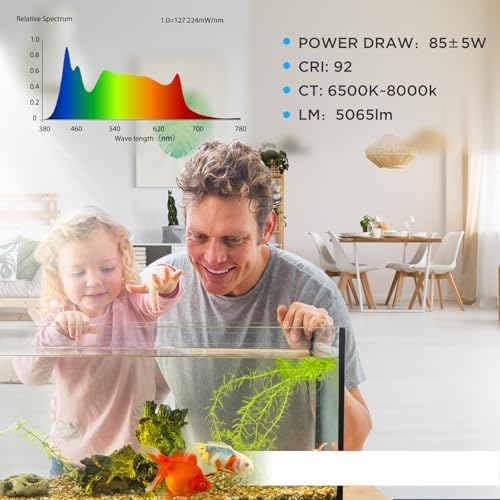 Lominie Aquarium LED Light 10 Gallon Fish Tank Light Timer Clip on Aquarium Lamp Full Spectrum 85W 6500k for Freshwater Refugium Cube Tank with Gooseneck - Image 6