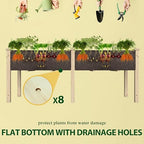 MUPATER 6x1.8ft Raised Garden Bed with Legs, Planter Box with Drainage Holes, Wood Raised Bed Garden for Plants, Vegetables, Flowers, Herbs, 309 lbs Capacity, 6.8 Cubic Feet Big Space, Natural Wood - Image 5