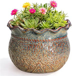 Ceramic Pots for Plants, 8 Inch Plant Pot, Yellowish Brown by Fivepot