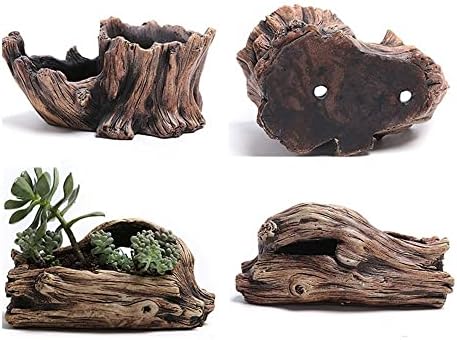 Pastoral Style Vintage Gardening Pots Bonsai Pot, Chinese Tree Root Concrete Flower Pot Succulent Cactus Bonsai Planter Pots(B5) - Image 7