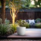 Kante Accent Round Bowl White Concrete Planter 14" Dia, Outdoor - Image 4