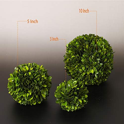 Real Boxwood Decorative Ball Large 10 inches Great for Wedding Home Decoration, Vase Bowl Filler Realistic Full Green Plant, Indoor Decor(Boxwood) - Image 3
