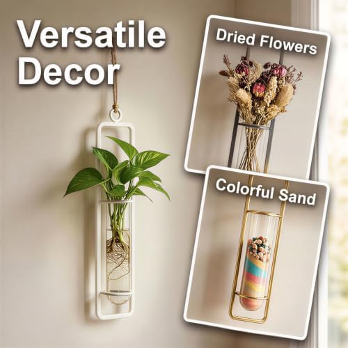 METALLIXITY Hanging Clear Glass Hydroponic Plant Propagation Tube Vase 3Pcs - Image 7
