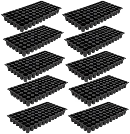 SUNPACK 21" x 11" Heavy Duty 72-Cell Circular Insert Tray, Black, 2.5" (Pack of 10) - Ideal for Greenhouses or Indoor Gardening - Holds Up to 72 Different Seeds by SUNPACK