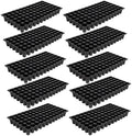 SUNPACK 21" x 11" Heavy Duty 72-Cell Circular Insert Tray, Black, 2.5" (Pack of 10) - Ideal for Greenhouses or Indoor Gardening - Holds Up to 72 Different Seeds by SUNPACK