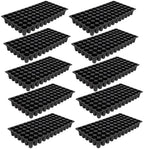 SUNPACK 21" x 11" Heavy Duty 72-Cell Circular Insert Tray, Black, 2.5" (Pack of 10) - Ideal for Greenhouses or Indoor Gardening - Holds Up to 72 Different Seeds by SUNPACK