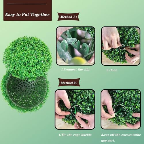 Decorative Plant Ball Decor Artificial Grass Ball Round Dia 14in, Faux Greenery Fake Plants Extra Large, Green Grass Moss Balls, Decor Greenery Eucalyptus Topiary Ball - Image 6