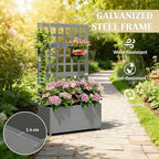 Outdoor Metal Raised Garden Bed - Climbing Plants Stand Raised Planters, Privacy Screen Garden Box Large Flower Bed Weather-Resistant Design 2 Drainage Holes for Planting Flowers Vegetables - Image 3