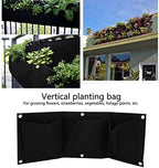 Vertical Garden Wall Hanging Planter with 3 Pockets 5Pcs Plant Growing Bags Wall Mounted Degradable 3Pockets Planter Garden Accessory Wall Mounted Hanging Wall Planter Fence - Image 2