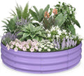 Kesfitt Round Raised Garden Bed, 4x4x1 FT Galvanized Steel Metal Garden Bed, Open-Bottom Design, 12-Inch Deep Outdoor Raised Garden Bed for Vegetables & Herbs, Lavender Purple by Kesfitt