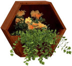 Wall Planter Set of 2, Rustic Corten Steel Vertical Garden Hanging Pots for Outdoor Balcony and Patio Decor, Weathered Metal Finish, 11.8 x 3.9 x 9.8 in - Image 3