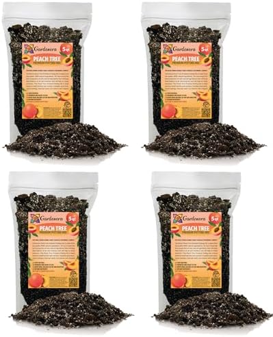Gardenera Premium Peach Potting Soil Mix - Optimal Nutrient-Rich Blend for Thriving and Juicy Peaches - 20 Quart by Gardenera