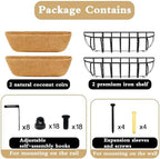 Window Box Railing Planter with Coco Liner 2 Pack 16 Inch Metal Hanging Flower Planter Deck Railing Planters Boxes for Balcony Outdoor Plants Fence Porch Patio - Image 6