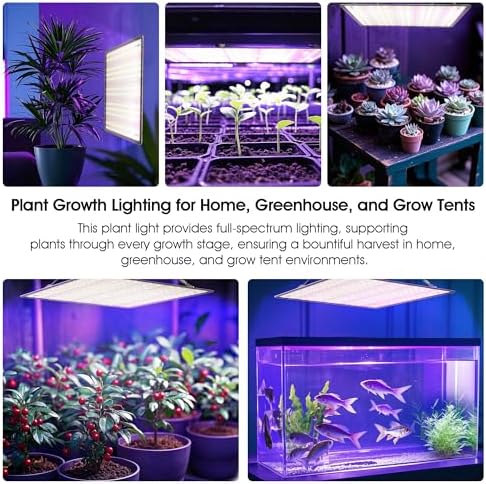 2 Pack LED Grow Light Panel 200W Lamp for Indoor Plants, Sun Like with White Blue Red UV IR LEDs for 4x4ft Coverage Grow Tent Greenhouse Veg and Bloom Seedlings Hydroponics - Image 5
