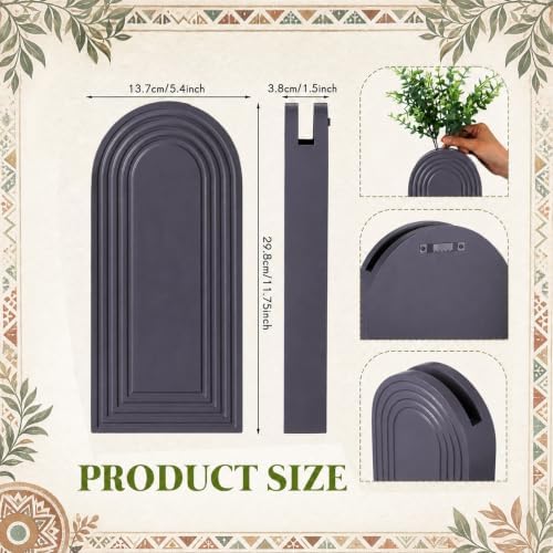 Novabright 4 Pack Wooden Wall Planter Vase 11.8 x 5.4 x 1.5 Inch Boho Decor for Living Dining Room Wood Wall Vase Plant Holder Entryway Hallway Bathroom Bohemian Art Decoration - Image 2