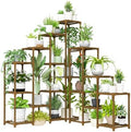 Bamworld Plant Shelf Indoor Large Plant Shelf Tall Flower Stands 16 Pots Outdoor Plant Rack for Garden Balcony Patio Window Living Room Corner Wood by Bamworld
