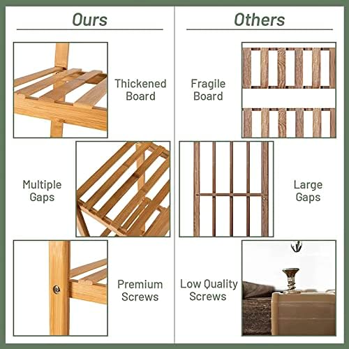 Indoor Ladder Plant Stand, 3-Tier 9 Potted Bamboo Outdoor Tall Plant Shelves, Multifuncional Wood Flower Pot Holder Display Rack Organizer for Office, Living Room, Balcony and Garden - Image 7