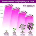 LED Grow Lights, 1000 Watt LED Full Spectrum Sunlike Growing Lamp for Indoor Plant with Daisy Chain Function,Temperature Humidity,Seedling Veg Bloom Three Modes Coverage3.5x3.5ft - Image 6