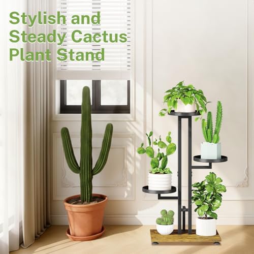 iDavosic.ly 3 Tier Plant Stand Indoor Outdoor, Tiered Corner Shelf, Black - Image 6