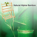 Tiered Plant Shelf 3-Tier Bamboo Ladder Plant Shelfs Folding Display Shelving Multiple Storage Shelf Plant Hanger Garden Rack Flower Plant Stand Display Rack for Indoor Outdoordecoration - Image 5