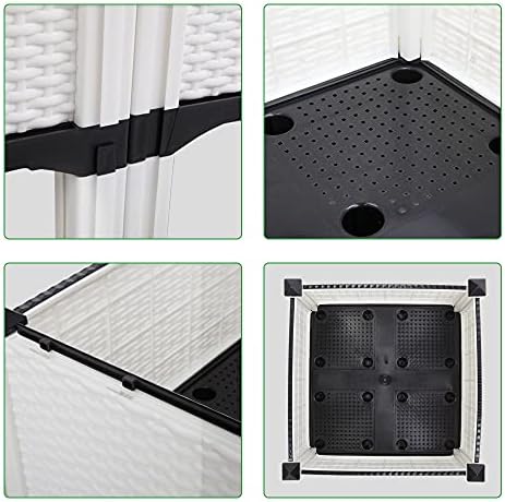 Raised Garden Beds Outdoor with Legs, Vegetables Flowers Outdoor Indoor Plastic Free Splicing Injection Square Planter Box for Garden Backyard Patio Balcony White (2) - Image 4