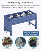 HDPE Raised Garden Bed with Legs, 49x21x27in All-Weather Heavy Duty Planter Box, Outdoor Elevated Garden Bed for Seeds, Herb, Flower, Vegetable (Navy Blue) - Image 5