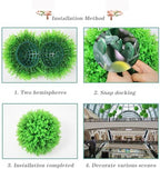 Artificial Plant Topiary Ball Dia 16in, Faux Decorative Balls, Decorative Faux Dried Moss Balls, Garden Spheres Outdoor, Outdoor Green Topiary Sphere Garden Ball, Tree and Bush Substitute - Image 7