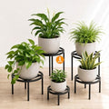 TOSKING 5-Pack Metal Plant Stands, Geometric Pattern, 5 Sizes, Black by TOSKINGESSENCE