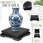 Chunful 2 Pcs 6.7 x 6.7 x 2'' Wooden Display Pedestal Stand, Black - Image 3