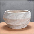 Planter Pots Geometry Ceramic Outdoor Indoor Garden Planters Plant Containers with Drain Hole Flower Modern Decorative Gardening Pot (Color : Pink) (Beige B) by Unknown