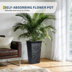 Garvee 22.5" Tall Outdoor Planters Set of 2, Self Watering Tall Planters - Image 7