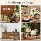 GlikCeil 2 Pcs Wood Wine Barrel Vase Flower Vase Container, 8 x 6.5 Inch - Image 7