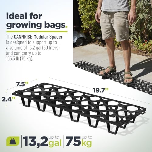 Plant Stand Outdoor – Plant Riser 7 Pack for Pots, Planters & Grow Bags | Heavy-Duty UV-Resistant Elevated Pot Stand for Drainage, Airflow, Root Health & Cleaner Patios – 19.7x7.5x2.4 in (Black) - Image 3