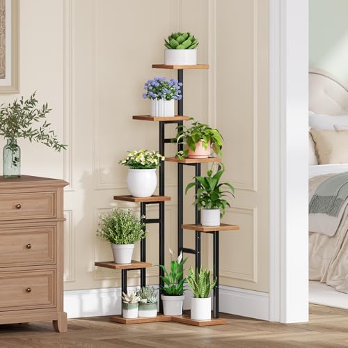 HOOBRO Corner Plant Stand Indoor, 7-Tier Plant Shelf for Indoor Plants - Image 4
