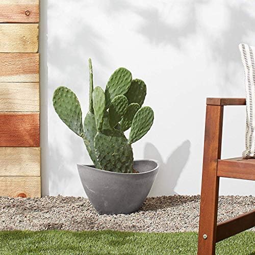 Arcadia Garden Products PSW Pot Collection YB41CT Plastic/Stone/Wood Composite Curved Planter Pot, No Drainage Hole (Drillable) - Indoor & Outdoor Plants and Gardens, Cement Gray, 16-inch (Pack of 4) - Image 2