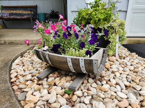 Rustic Planter, Made from Real Wooden Whiskey Barrels, White Oak, Indoor or Outdoor - Image 5