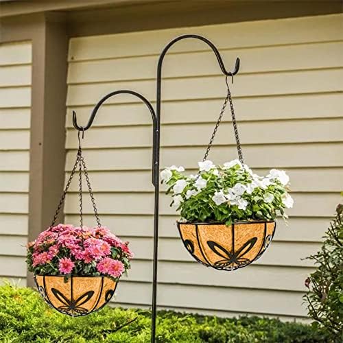 Kingbuy Metal Hanging Basket for Plant Planter with Coconut Fiber Liner Chain Wire Holder 12 Inch Flower Pot Indoor Outdoor Patio Lawn Garden Decor, Butterfly Pattern, 2 Pack - Image 3