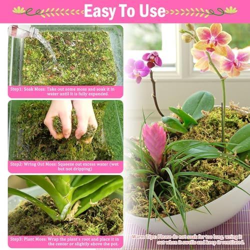 Riare 4.4LB Premium Sphagnum Moss for Plants- 80QT Natural Dried Plant Moss - Image 4