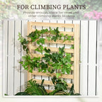 Outsunny Raised Garden Bed Trellis, 2 Compartments, 43 Inch, Natural Tone - Image 3