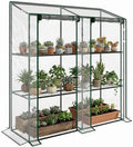 Outsunny Lean-to Greenhouse with 3 Tier Shelves 56.3" x 18.1" x 59.4" Clear by Outsunny