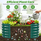 17" Tall Oval-Shaped / Elliptic Metal Raised Garden Bed Outdoor Dark Green - Image 2