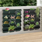 Hanging Vertical Wall Planter, 18 Pack Vertical Garden Planter, for Patio Outdoor Decor, Home Black Plastic Balcony Pot - Image 6