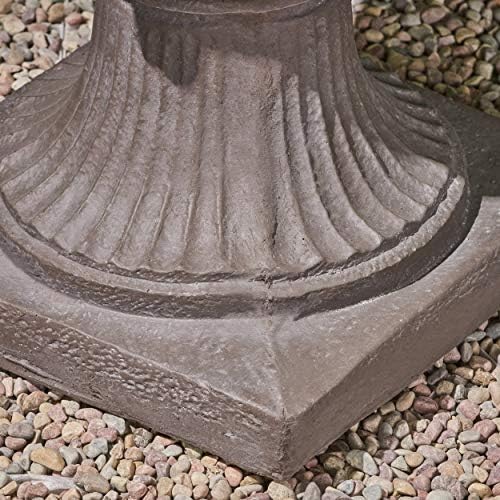 Great Deal Furniture Noble House Adonis Outdoor Roman Chalice Garden Urn Planter in Antique Gray - Image 6